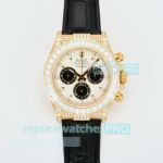 RXF Factory Super Clone Rolex Daytona Yellow Gold Diamond-set Swiss 4130 Chronograph Watch 